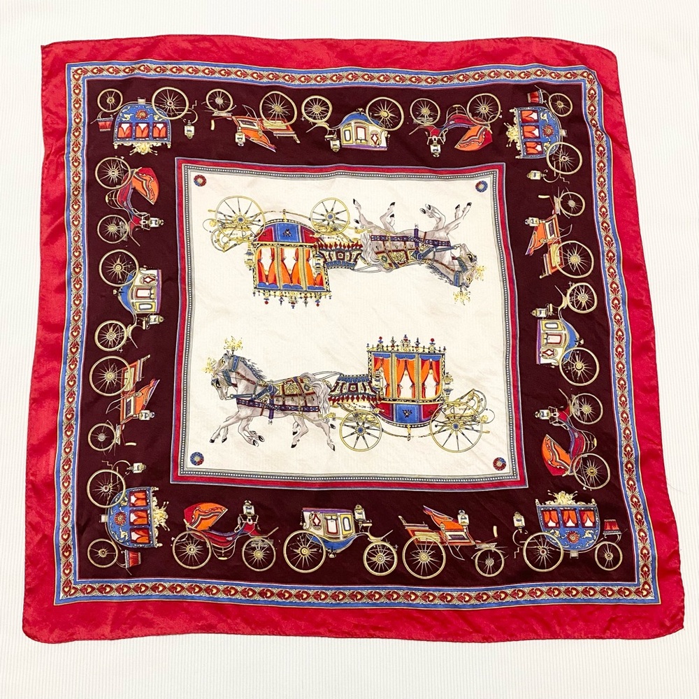 Silk Horse And Carriage Square Scarf
